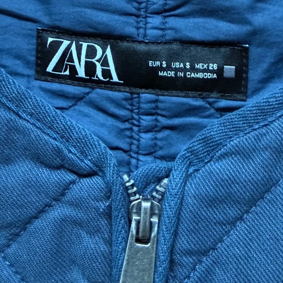 NWOT Zara Navy Quilted Jacket - Picture 6 of 6